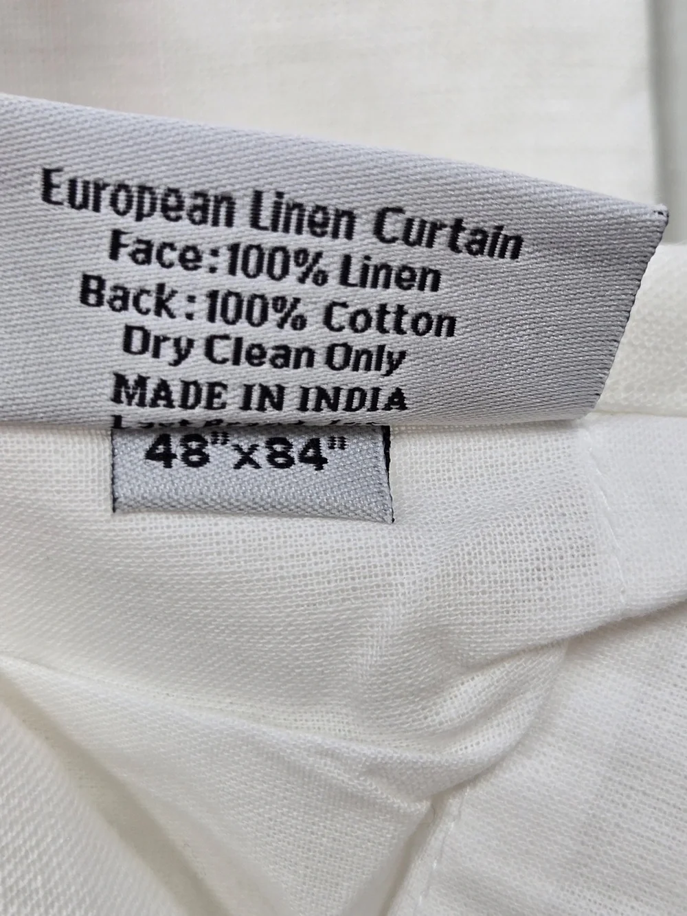 QUINCE Set Of 2 48x84 European Linen Curtains White 9532